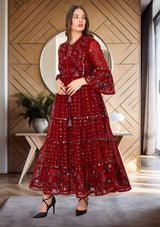 ibBan Women's Winter Hand Embroidered Long Tunic -Inshi