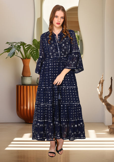 Tunique longue brodée main femme ibBan hiver - Inshi