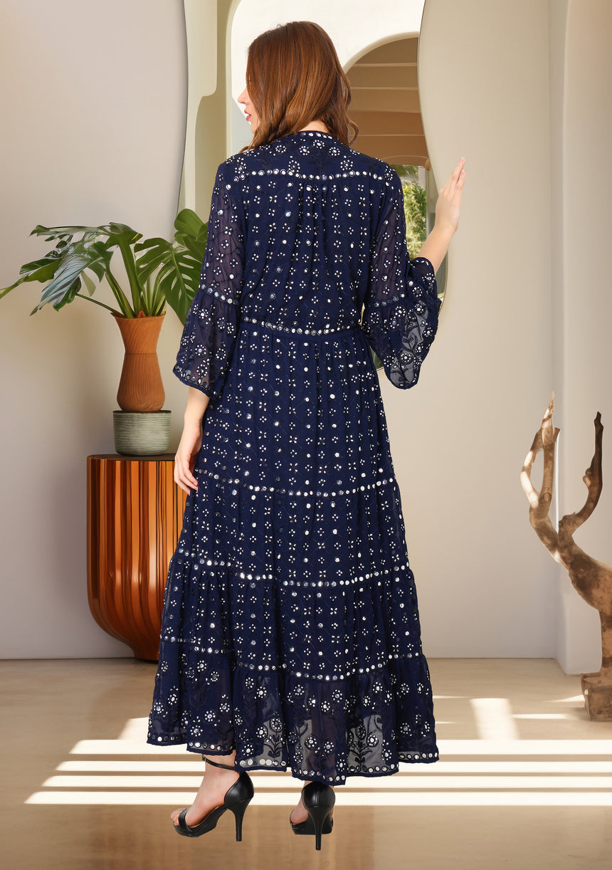 ibBan Women's Winter Hand Embroidered Long Tunic -Inshi