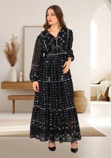 ibBan Women's Winter Hand Embroidered Maxi Dress -Inshi Long Dress