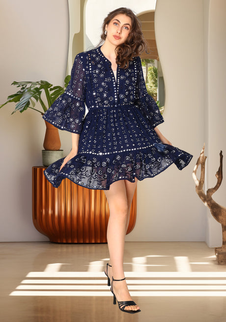 Tunique Courte Hiver Broderie Main Femme ibBan - Inshi
