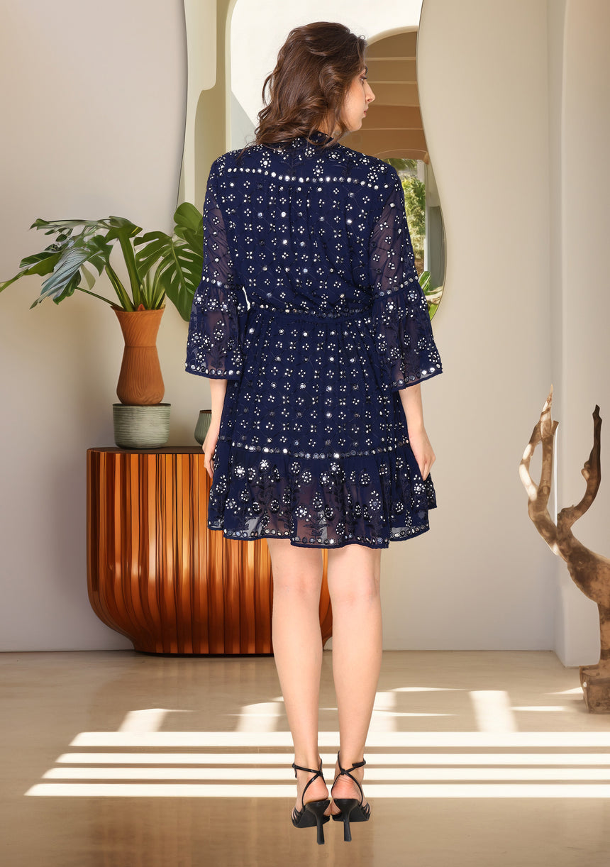 ibBan Women's Winter Hand Embroidered Short Tunic - Inshi