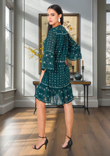 ibBan Women's Winter Hand Embroidered Short Tunic - Inshi