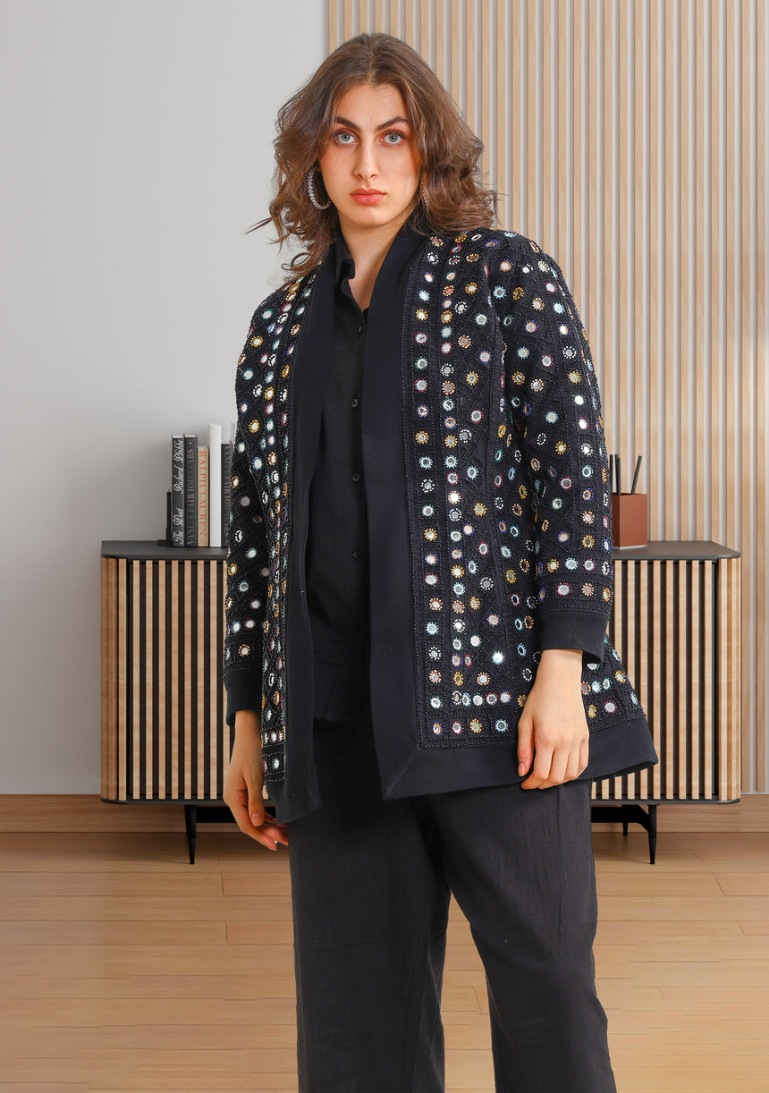 ibBan Heavy Hand Embroidered Winter Coat | Luxury Women's Designer Outerwear - Corina