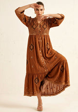 Maxivestido de algodón para mujer - Saisha