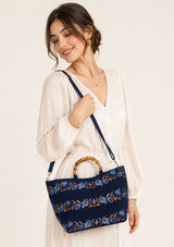 Women's Embroidered Canvas Handbag - Zolra