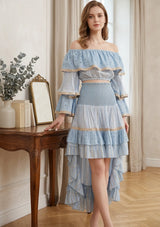 ibBan Women’s Hand Embroidered Skirt & Blouse Set - Umida
