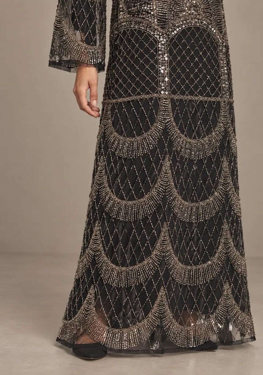 Women’sParty Long Dress with Hand Embroidery - Sybel