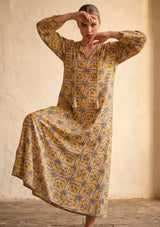 Vestido largo de algodón para mujer - Revina