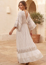 Vestido largo de georgette para mujer - Fina