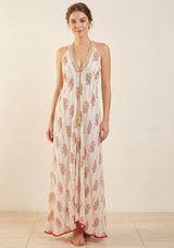 Vestido largo de algodón con cuello halter para mujer - Rooh