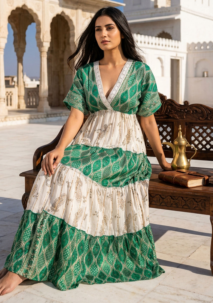 Vestido largo de algodón para mujer - Revaya
