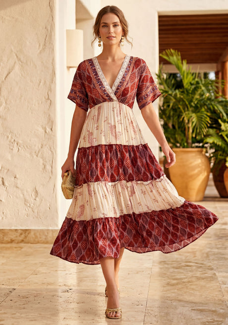 Vestido largo de algodón para mujer - Revaya