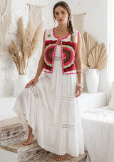 Women's Outing wear Open Front Round Neck Gilet - Sara