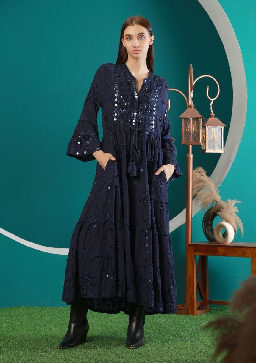 ibBan Women's Long Tunic Adina | Slub Fabric | Artisan | One Size