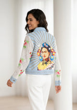 Women's Artisan Hand Embroidery Canvas Jacket - Farida