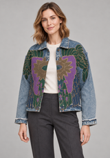 ibBan Multicolour Appliqué Denim Jacket - Funky
