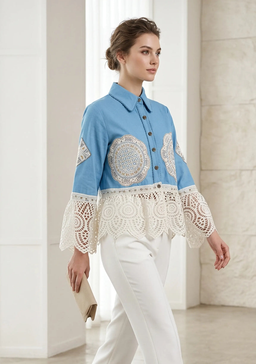 Chaqueta vaquera artesanal de mujer - Ishila