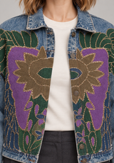 ibBan Multicolour Appliqué Denim Jacket - Funky