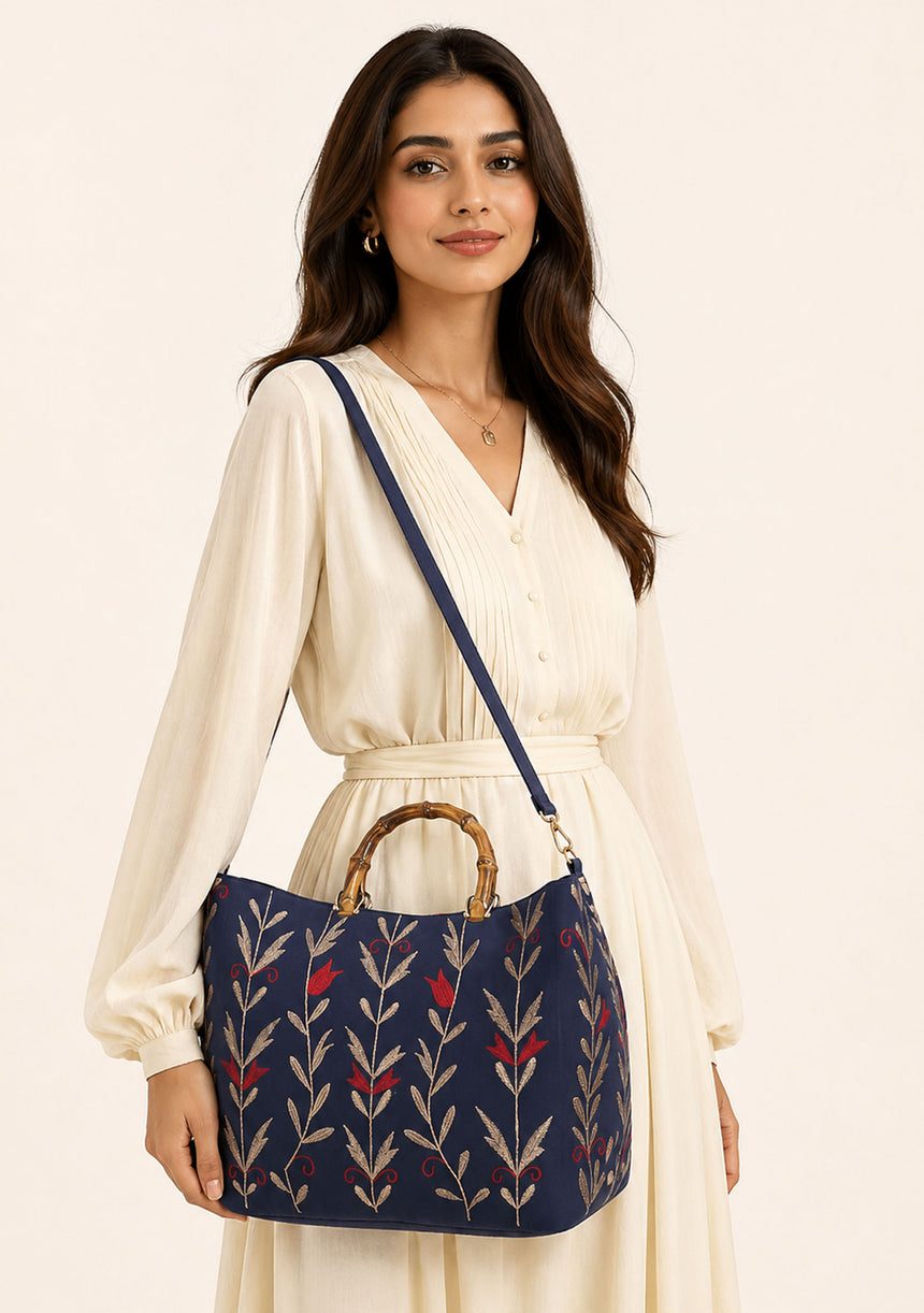 Bolso de lona bordado para mujer - Tona