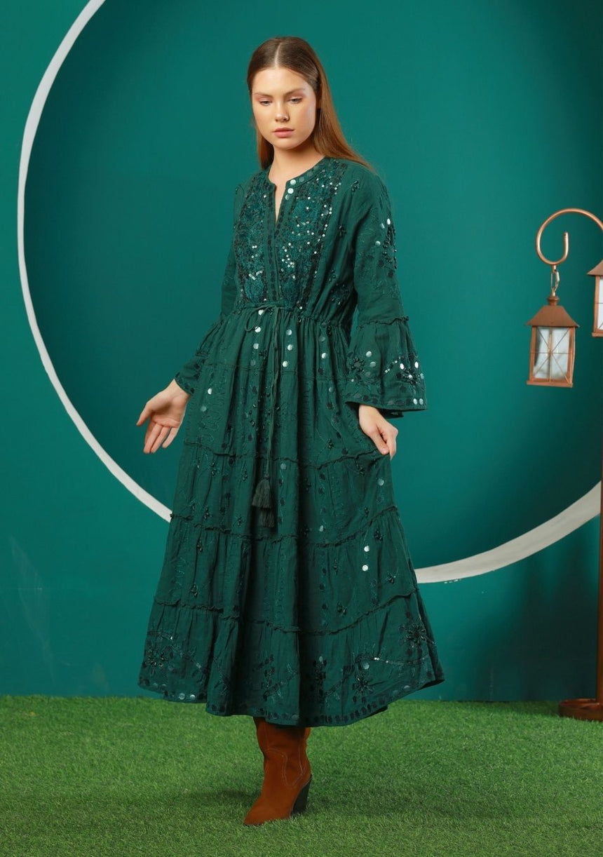 ibBan Women's Long Tunic Adina | Slub Fabric | Artisan | One Size
