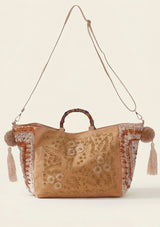 Bolso de mano de lona bordado para mujer - Bea