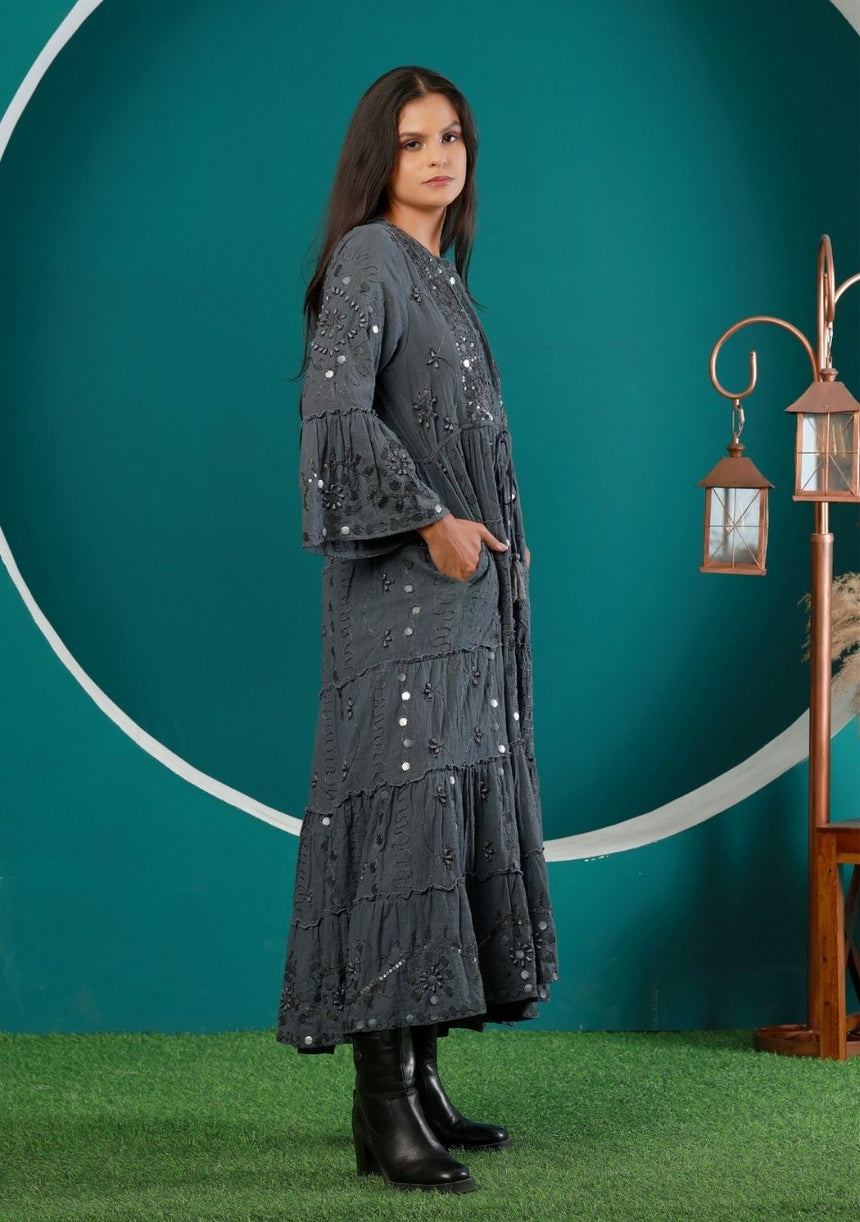 ibBan Women's Long Tunic Adina | Slub Fabric | Artisan | One Size