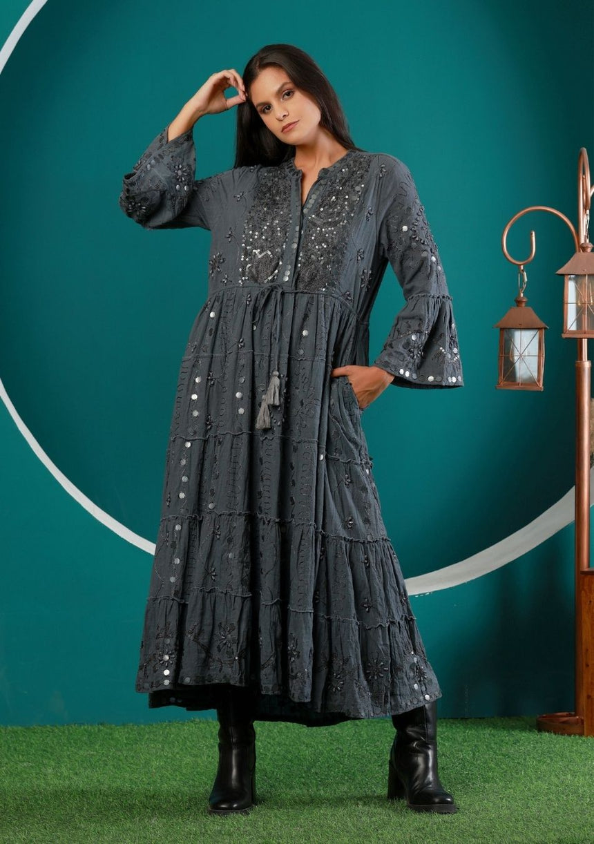 ibBan Women's Long Tunic Adina | Slub Fabric | Artisan | One Size