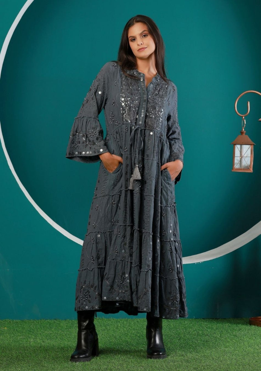 ibBan Women's Long Tunic Adina | Slub Fabric | Artisan | One Size