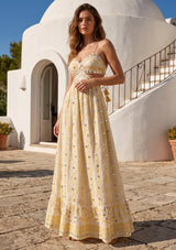 ibBan Women's Hand Embroidered Sleeveless  Dress - Adiba