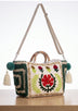 ibBan Women's Hand Embroidered White Tote Bag - Ambir | Artisan Canvas Handbag
