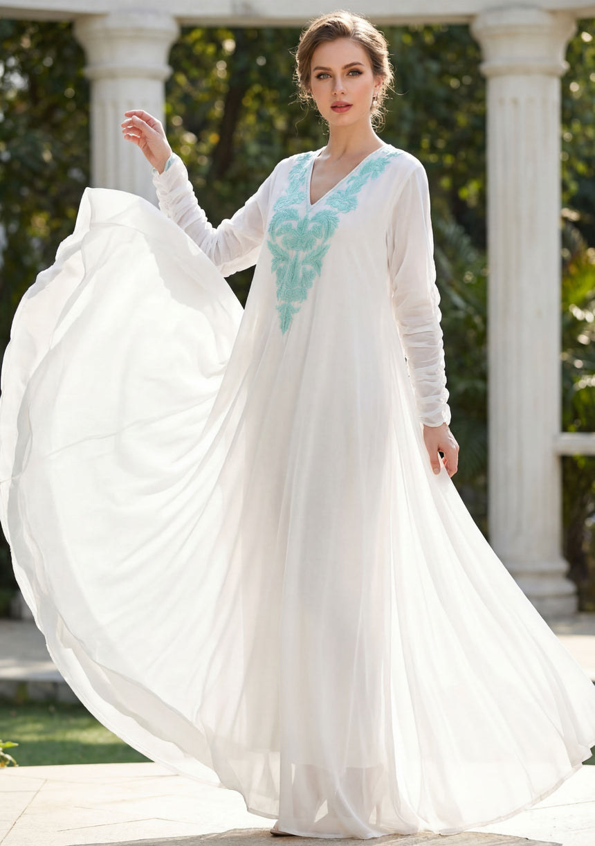 Vestido largo de algodón para mujer - Leefa