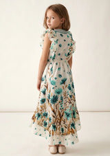 Girls' Cotton long dress V-Neck - Jelisha