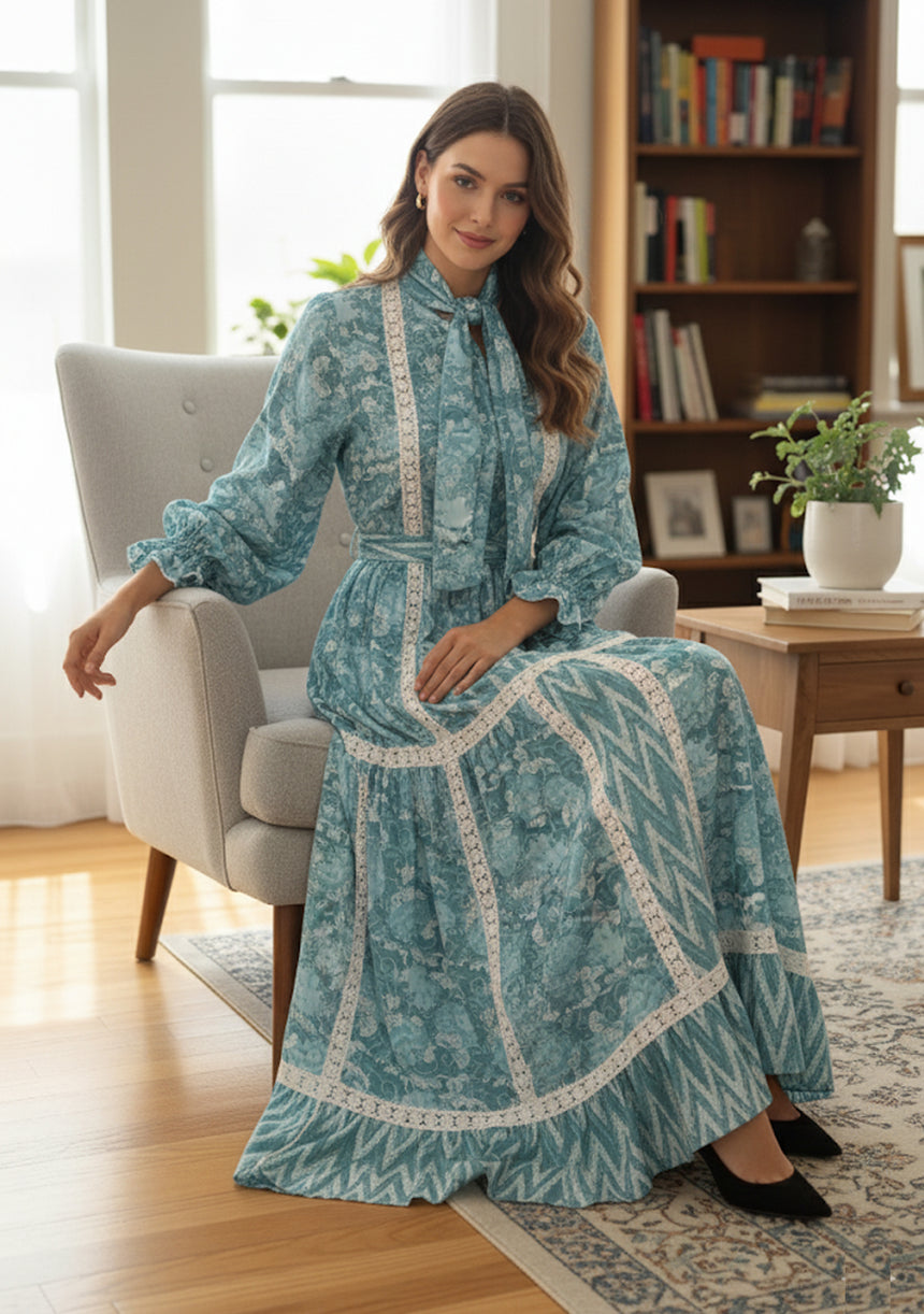 Ibban Cotton Summer Long Dress -Raya