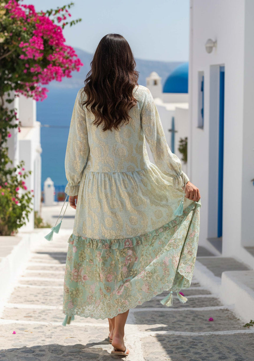 ibBan Vestido Largo para Mujer Juana | Brillo Lurex | Talla Única