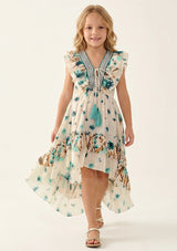 Girls' Cotton long dress V-Neck - Jelisha