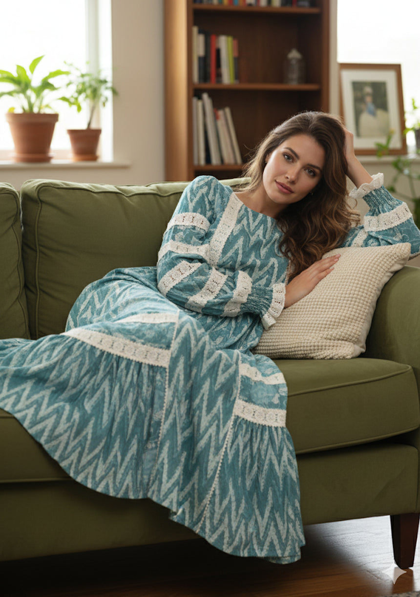 Ibban Cotton Summer Long Dress -Raya