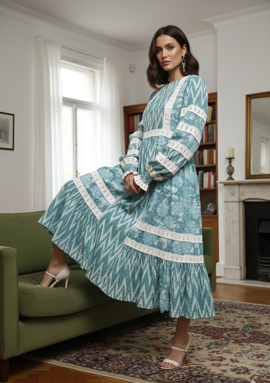 Ibban Cotton Summer Long Dress -Raya
