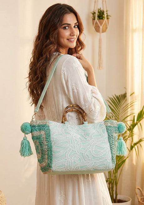 Bolso de lona bordado para mujer - Hazal