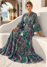 ibBan Premium Printed Cotton Long Tunic Dress -Lara Tunic