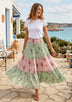 ibBan Printed Cotton Georgette  Skirt | Women's Boho Resort Skirt - Emme