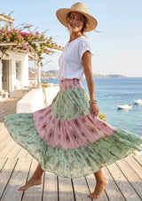 ibBan Printed Cotton Georgette  Skirt | Women's Boho Resort Skirt - Emme