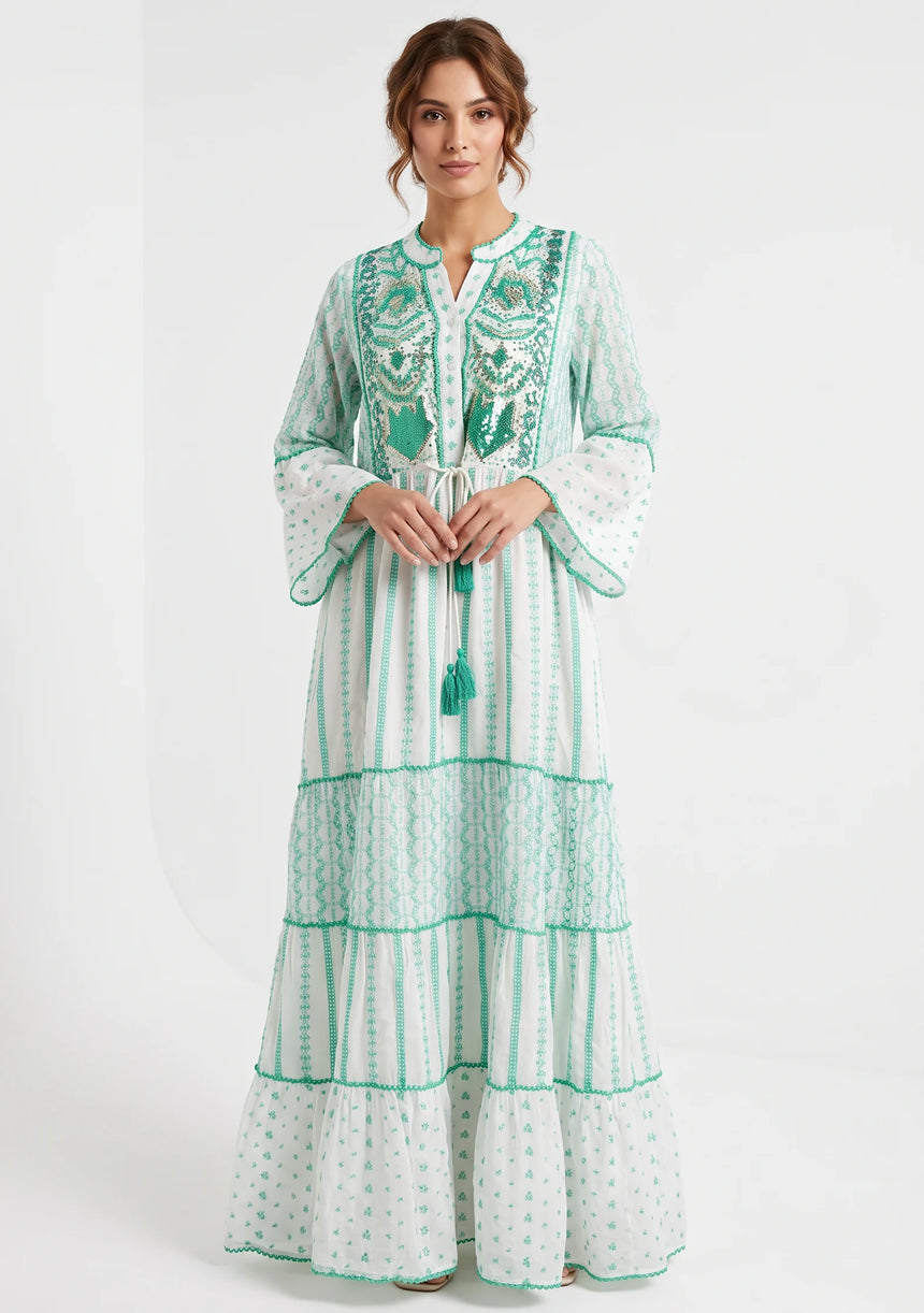 Tunique longue femme ibBan Basima | Paillettes sur toute la longueur | Occasion spéciale | Taille unique