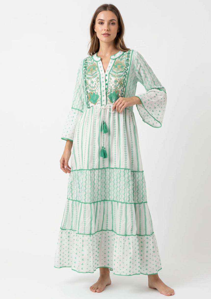 Tunique longue femme ibBan Basima | Paillettes sur toute la longueur | Occasion spéciale | Taille unique