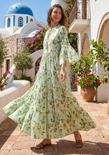 ibBan Printed Cotton Maxi Dress | Women's Floral Summer Long Dress - Hayal Long Dress