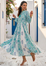 ibBan Printed Cotton Maxi Dress | Premium Women's Boho Resort Dress - Afra Long Dress
