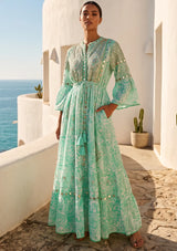 ibBan Hand-Embroidered Cotton Viscose Maxi Dress - Samaya