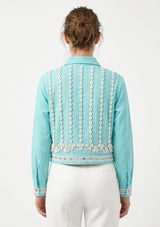ibBan Women's Embroidered Jacket Amara | Canvas | Kodi and Bead Work | S/M to L/XL