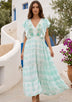 ibBan Hand Embroidered Maxi Dress | Premium Cotton Resort Dress for Women - Mandala Dress