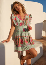 ibBan Hand Embroidered Long Dress | Luxury Bohemian Short Dress - Orla